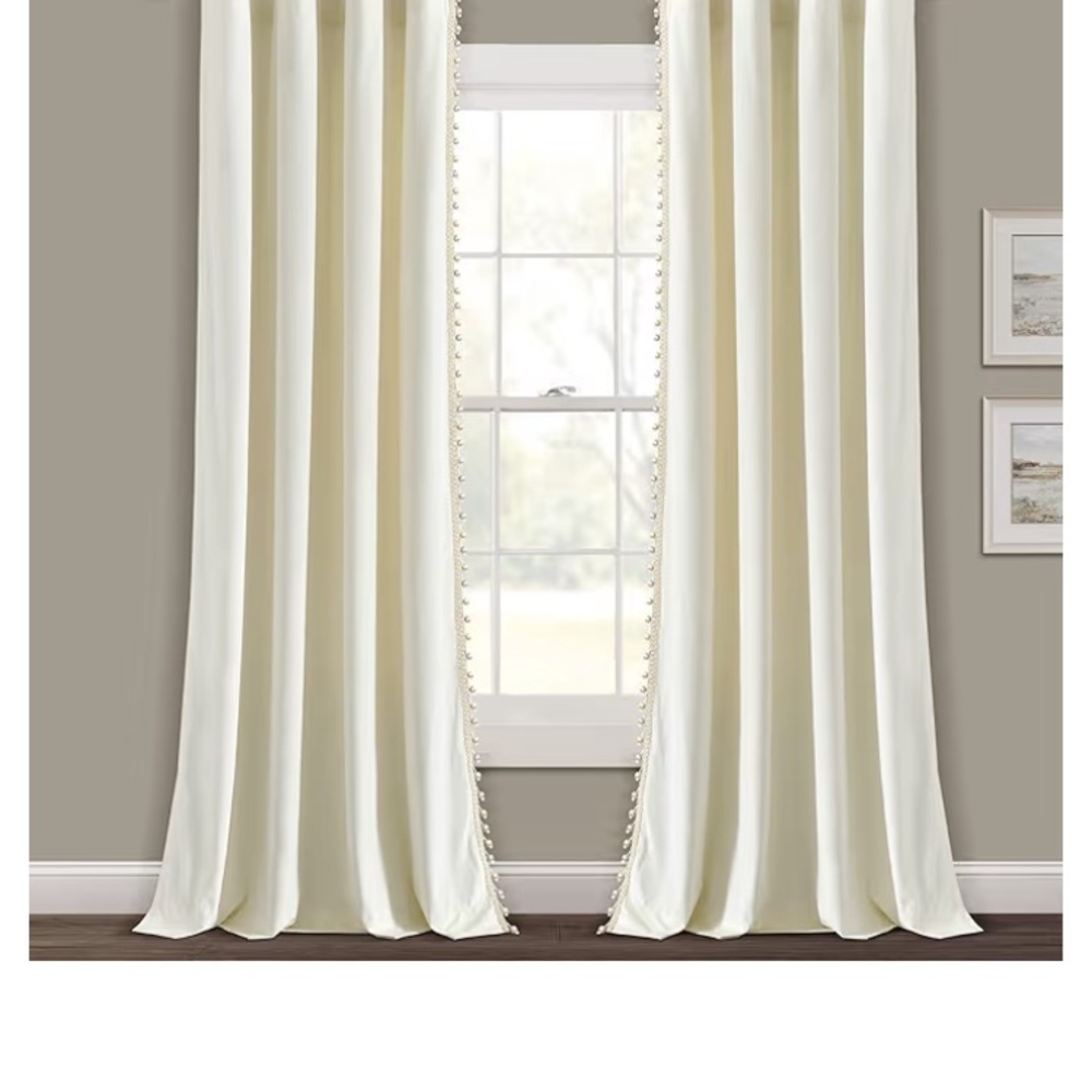 Lush Decor Cream Curtains 70% off two for one panels